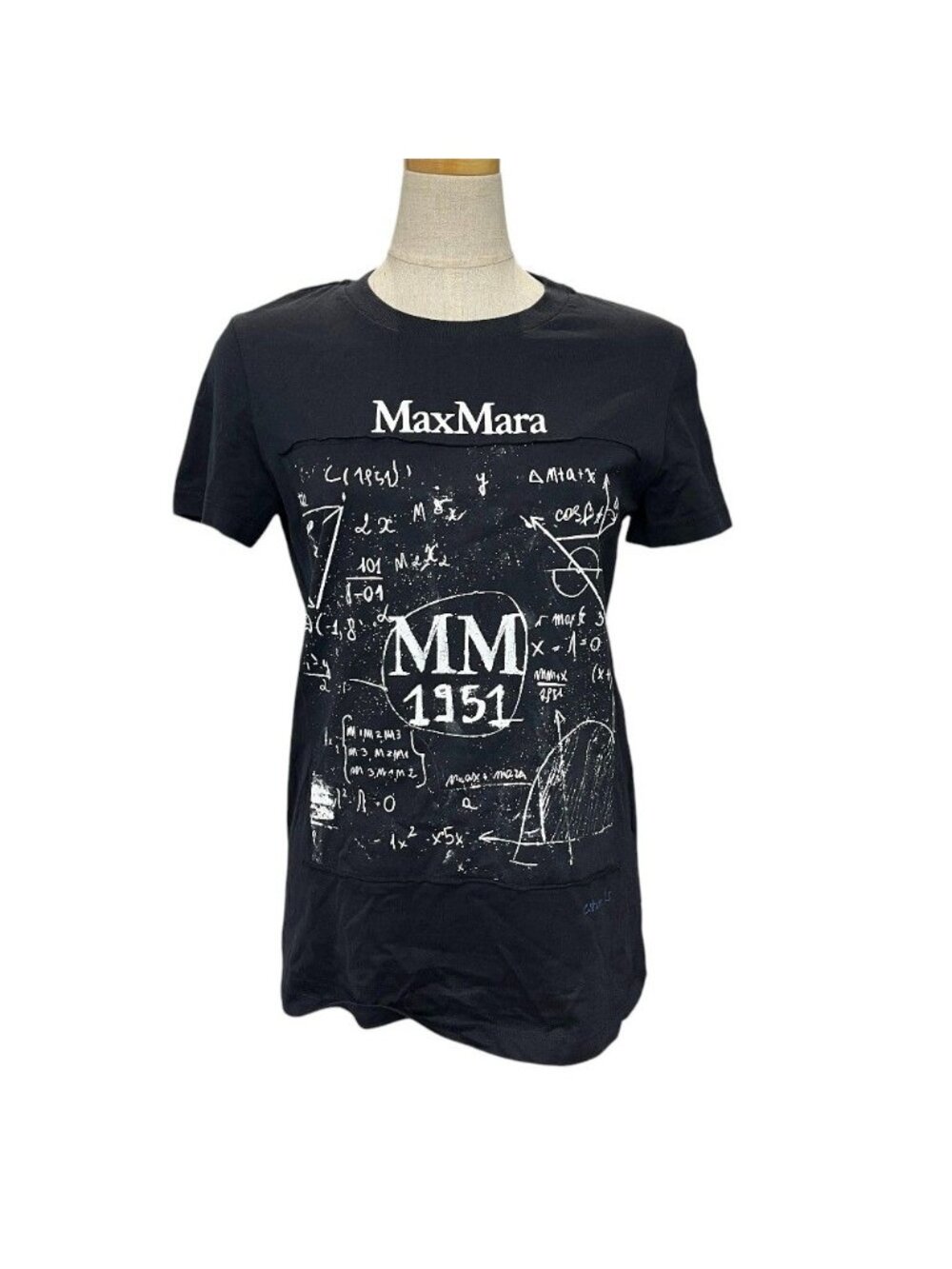 Max Mara Short Sleeve T-Shirt Logo Cotton Black